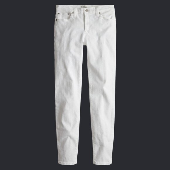 J. Crew 8" Toothpick Jean Women 26 White Boho Minimalist Crisp Classic Basic NWD - Picture 1 of 10